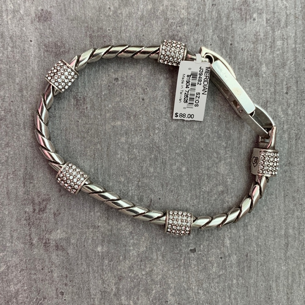 Silver Brighton bracelet. Brand new with tag & extender chain. Crystals.